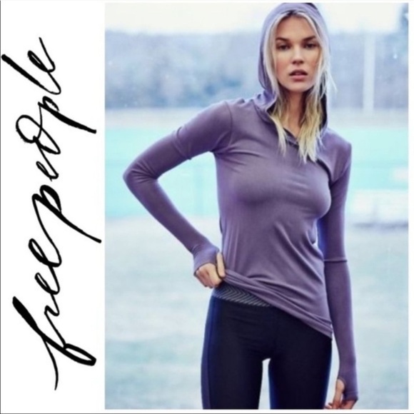 FREE PEOPLE FP MOVEMENT SEAMLESS LONG SLEEVE LAYERING HOODIE TOP - Picture 5 of 5